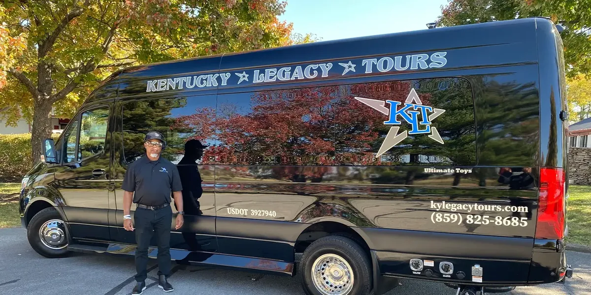 A Kentucky Legacy Tours vehicle in the Bluegrass
